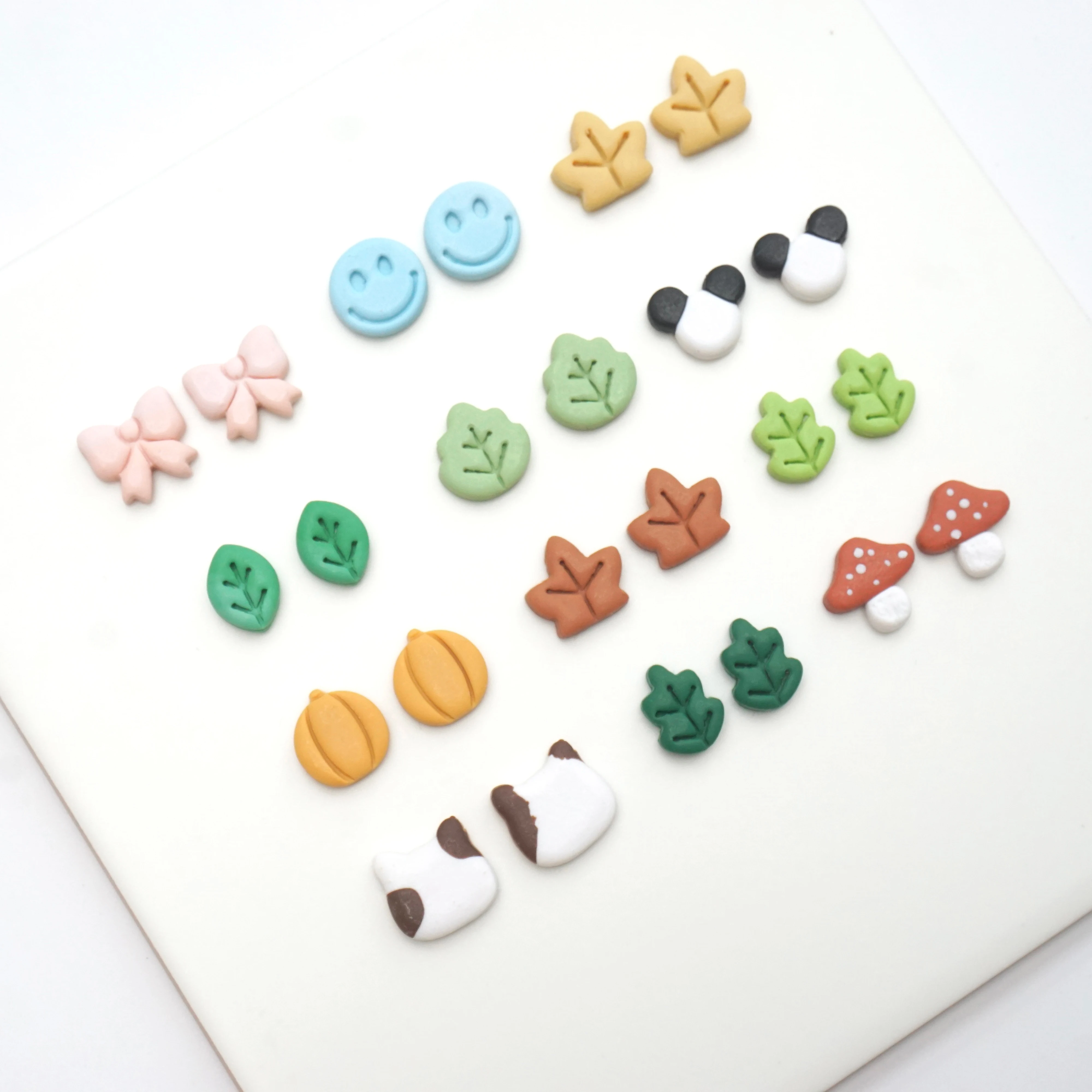 Mini Mouse Mushroom Leaf Animal Forest Shape Polymer Clay Molds Cutting Molds Clay Cutters For DIY Earrings Jewelry Making