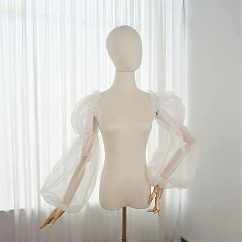 e56a الزفاف الشفافة غطاء ذراع الأكمام للعروس tulle tulle للعب ملابس الزفاف الأكمام الزفاف