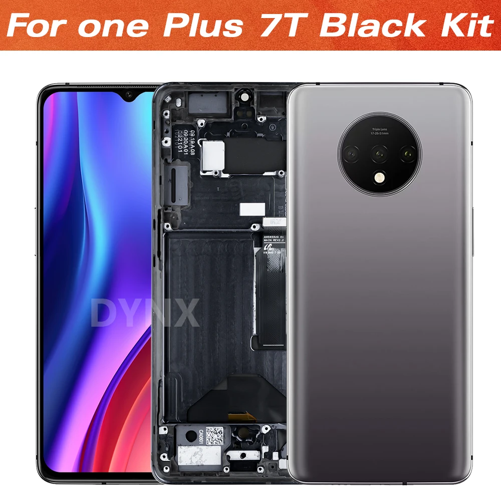 Super OLED LCD For Oneplus 7T LCD DisplayTouch Screen Digitizer Assembly For 1+7T With Frame LCD Screen For One Plus 7T screen