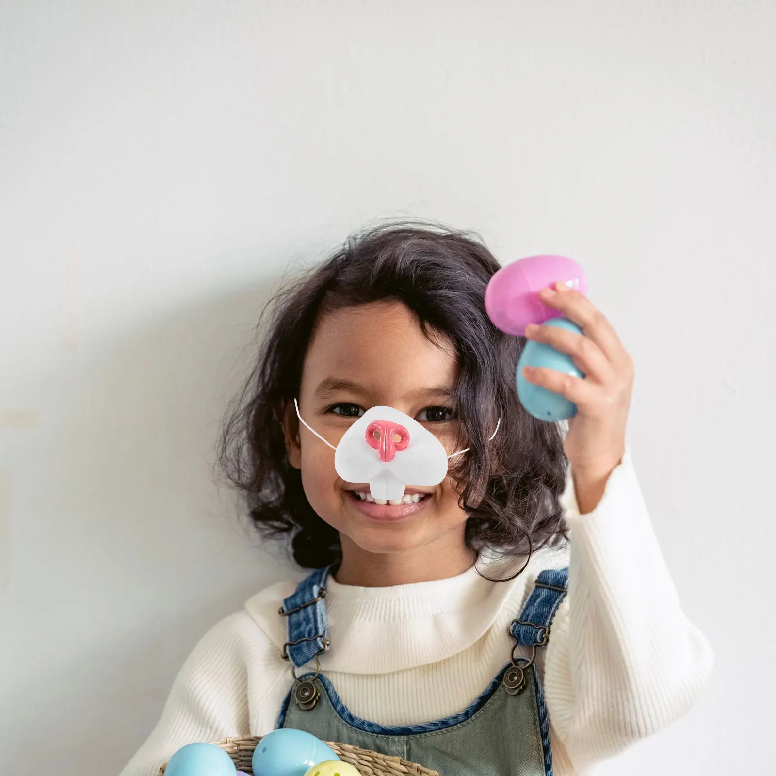 

Rabbit Nose Props Cosplay Bunny Costume Accessories for Kids Easter Party Decorations Lightweight Elastic Band White Bunny