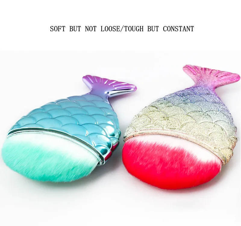 Nails Art Soft Nylon Hair Brush UV Gel Polish Manicure Fish Tail Cleaning Nail Dust for Dust Nail Acrylic Powder Remove Brush