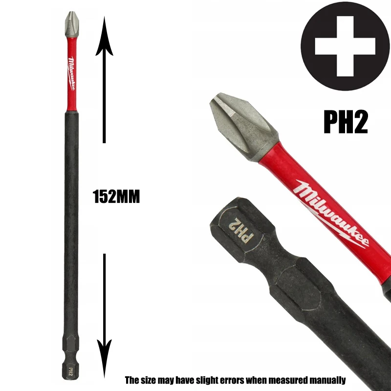 Milwaukee PH2 152MM Impact Bit Shockwave 2PCS 1/4