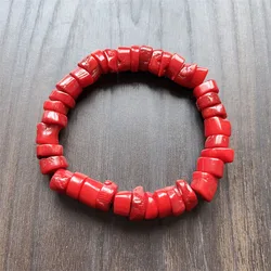 5-6-7*10-11-12MM Big Red Coral Bracelet Natural Heishi Jewelry Man Woman Noble Elegant Exquisite Beaded Hand Chain