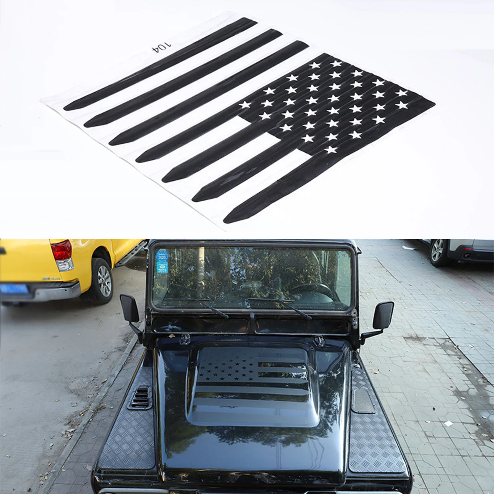 

Car Machine Cover Flag Sticker for Land Rover Defender 2004-2018