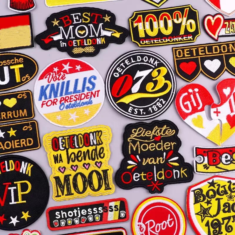 2025 neue Oeteldonk Stickerei-Patches für Kleidung, Niederlande-Emblem, Karneval, zum Aufbügeln auf Kleidung, DIY-Applikation, Abzeichen, Geschenk