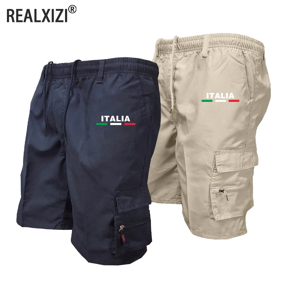 Pantalones cortos tácticos para hombre, pantalones cortos Cargo informales de verano hasta la rodilla con múltiples bolsillos, cintura elástica, monos de trabajo y senderismo, pantalones cortos para hombre