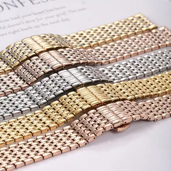 Luxury Brand Watch Strap Replacement Accessories Gold Silver Stainless Steel Waterproof 16mm 18mm 20mm 22 Butterfly Buckle Strap