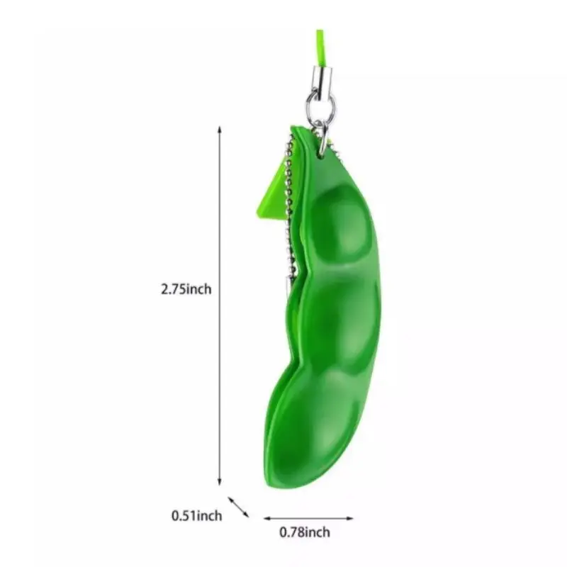 Portable Peas In A Pod Keyring Edamame Keychain Cute Bean Unzip The Toy