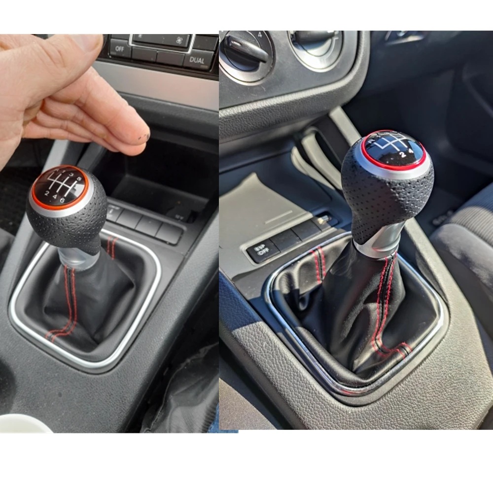 5 / 6 Speed Gear Stick Shift Knob Boot For VW Golf 5 6 MK5 MK6 R32 R20 GTD GTI 2004 2005 2006 2007 2008 2009 2010 2011 2012 2013