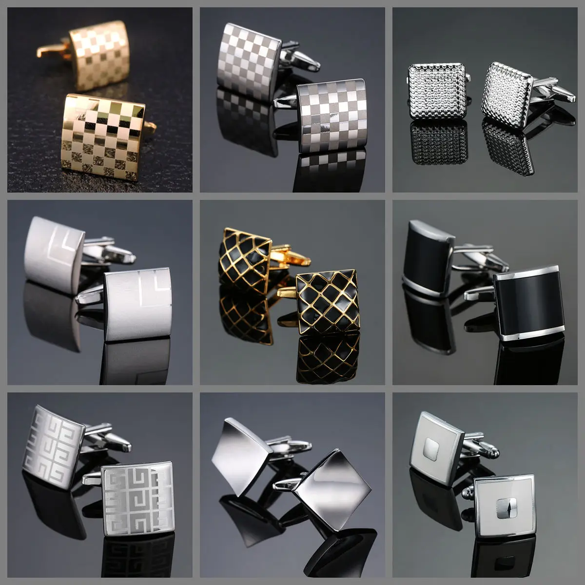 

Cufflinks Man Luxury French Cufflinks Button Laser Enamel Gold Silvery Cuffs Retro Metal Buckles For Mens Shirts Tuxedo Studs