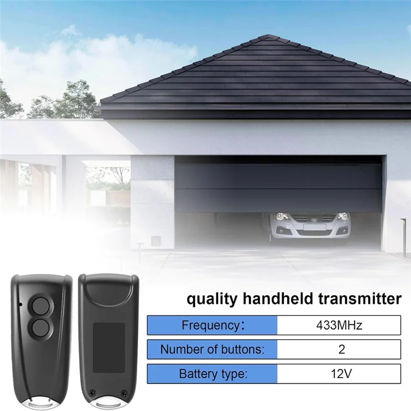 PHILE-433.92 Mhz Garage Door Handheld Transmitter For Ecostar RSC2-433 RSE2-433, RSZ1-433, Remote Control Duplicator 2Pcs
