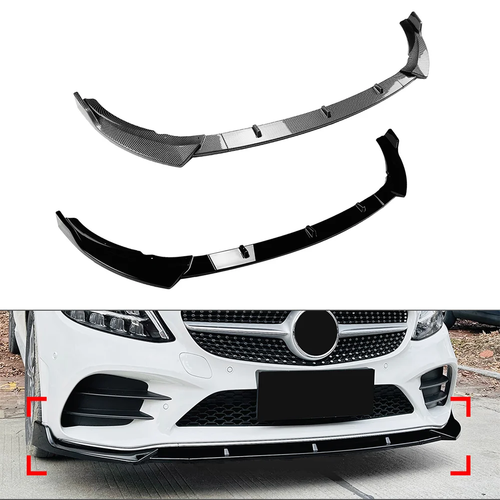 

Car Front Bumper Spoiler Splitter Lip For Mercedes Benz C Class W205 C205 S205 AMG 2019 2020 2021