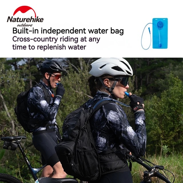 Naturehike Cycling Backpack Bicycle Rucksack Bike Bag with Rain Cover for Outdoor Hiking Trekking 20L Light Black Free Water Bag