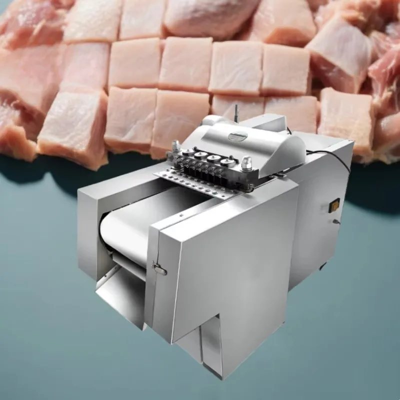 

CE Approved Chicken Cutter Machine Fish Dicing Frozen Meat Dicer Cube Cutting Machine Meat Strips Cut Small Meat Cutting Machine