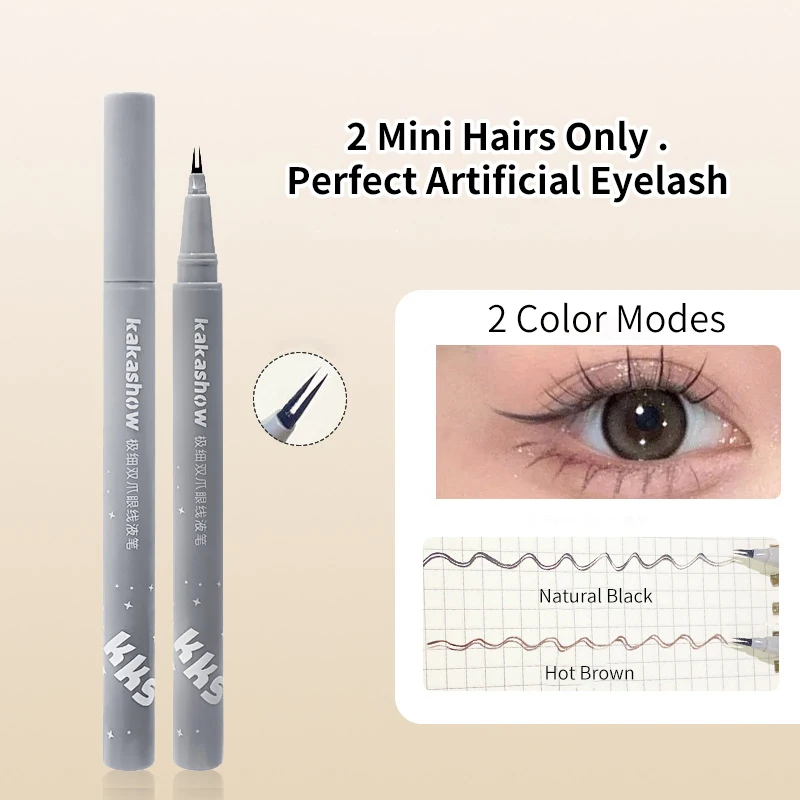 Super fine double claw eyeliner liquid pen, mother's eyelashes, sleeping silkworm's eyebrows, multi-purpose pen, cosmetics whole