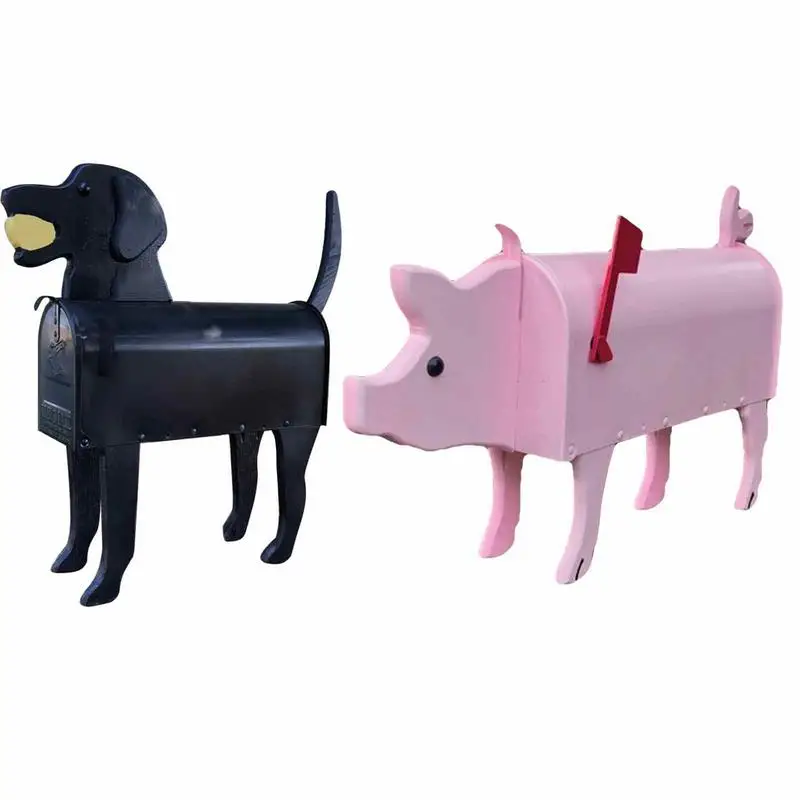 1piece Creative Animal Mailbox Waterproof metal Outside Garden Postal Box unique Animal shape Mailbox decoration for home