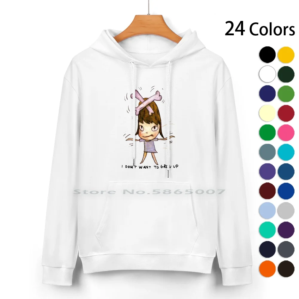 Lacma Yoshitomo Nara I Don't Want To Grow Up Pure Cotton Hoodie Sweater 24 Colors Lacma Yoshitomo Nara I Dont Want To Grow Up