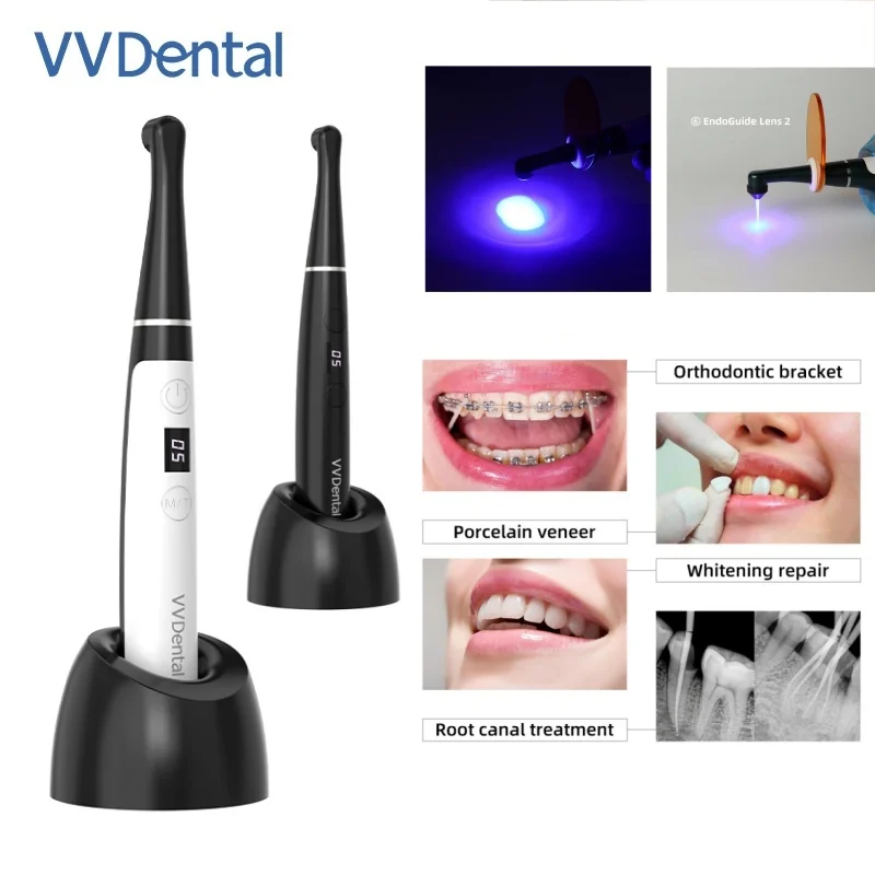 Lámpara de polimerización LED VVDental LV-6, máquina de curado inalámbrica, curación de resina, 2500mW/cm2, luz de curación UV, herramientas de laboratorio de odontología