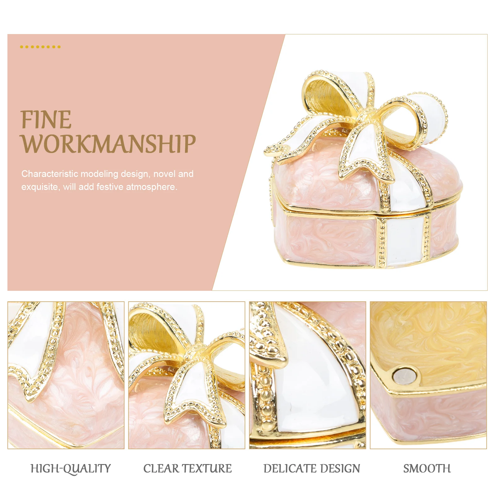 Heart Shaped Jewelry Box Earrings Holder Necklace Storage Case Ring Box Travel Home Gift Present Container Decorative ganizer