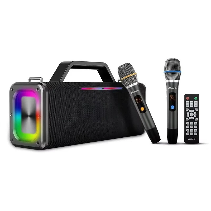 

X12 200W All-in-One Karaoke Speaker System , Dual Wireless Mic Set, TF/USB/AUX Playback, PA Function For Birthdays & Gatherings