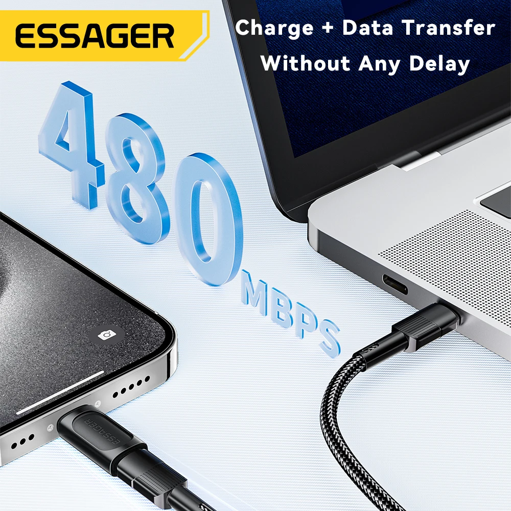 Адаптер Essager USB C To Lightning PD 20 Вт, быстрая зарядка OTG USB Type C для освещения iPhone 15 14 11 xr Pro Max IOS Converter