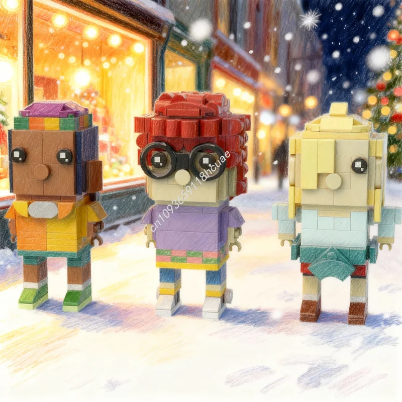 

493pcs MOC Pepper Ann Brickheadz Set Model Building Blocks Architecture Christmas Gifts Toy Creative Idea Education Brick Kids