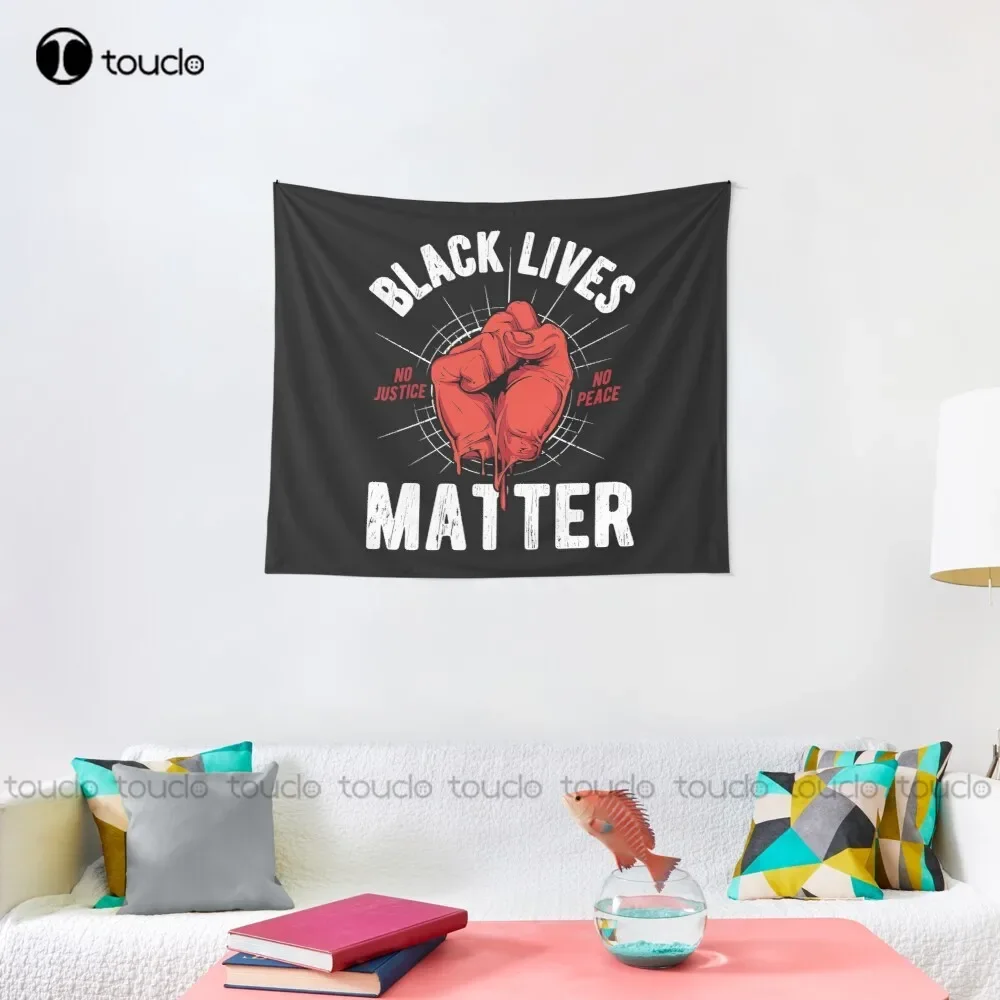 لا العدالة لا السلام الأسود حياة المادة نسيج نسيج على الحائط بطانية نسيج غرفة نوم المفرش الديكور جدار تغطي #3