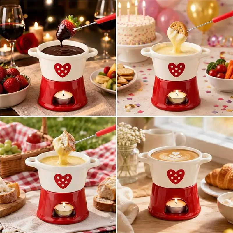 CQMF- For Home DIY Chocolate For Cheese Butter Softening Dipping Tool Coffee Warmer Mug Sweet Fondue Cup Maker