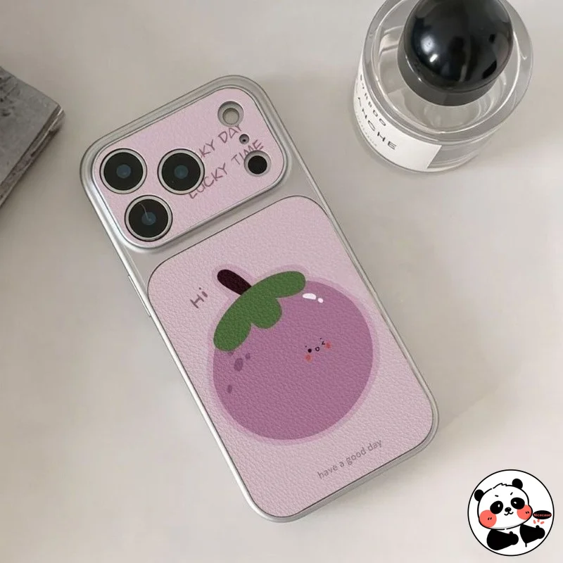 Capa de Couro para Celular com Desenho de Berinjela para Huawei K90 Pro Max K80 K70 K70E K60 K60E K50 Ultra K50i K40 K40S Turbo 5 Max 4 Pro