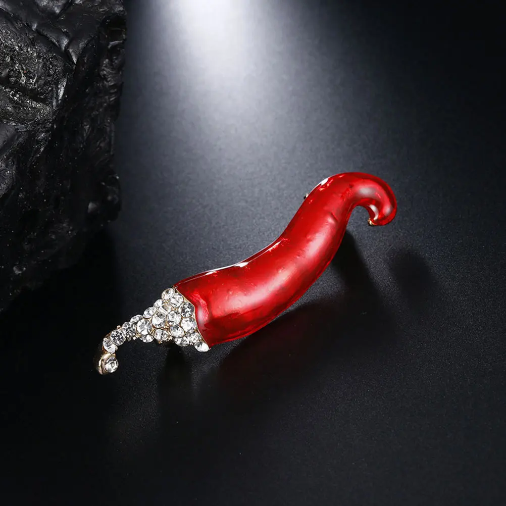 

2Pcs Red Chili Pepper Brooch Alloy Lapel Pin Mexican Festival Party Office Vegetable Shape Metal Enamel Badge Pins