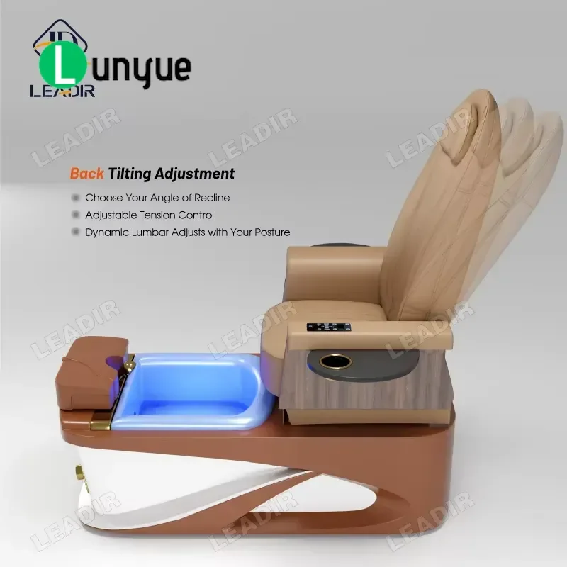 Luxury Electric Foot Therapy Chair with Jet Pump Kneading Massage Adjustable Pedicure Spa Equipment for Nail Modern