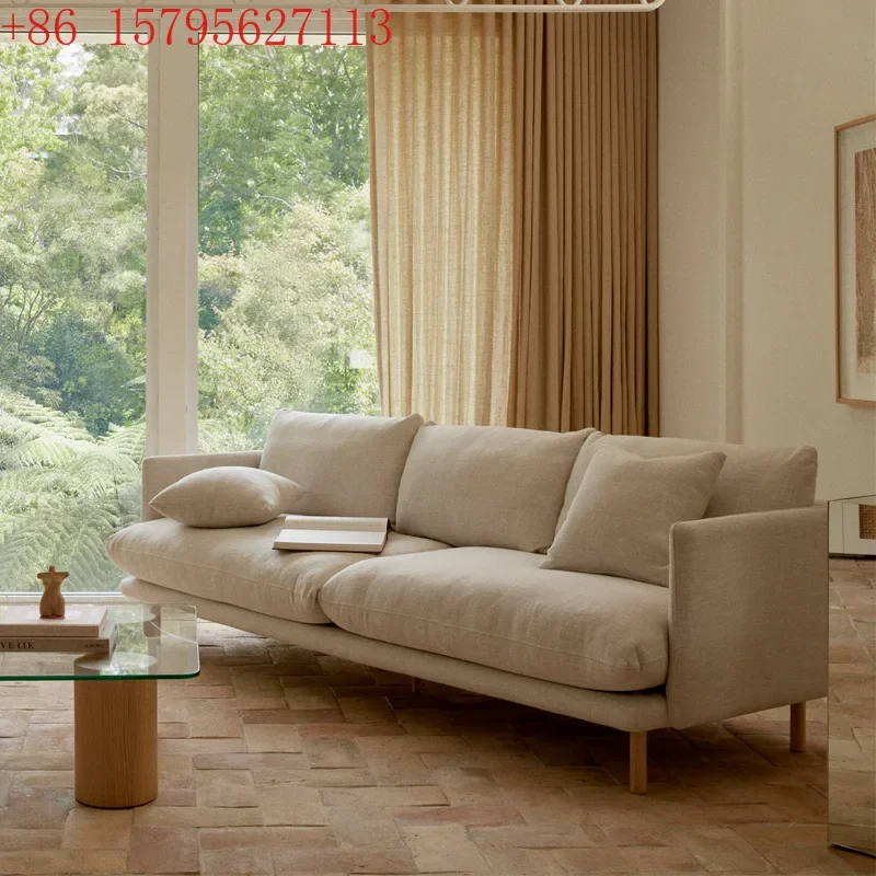 

Nordic small apartment designer living room down three-person sofa combination