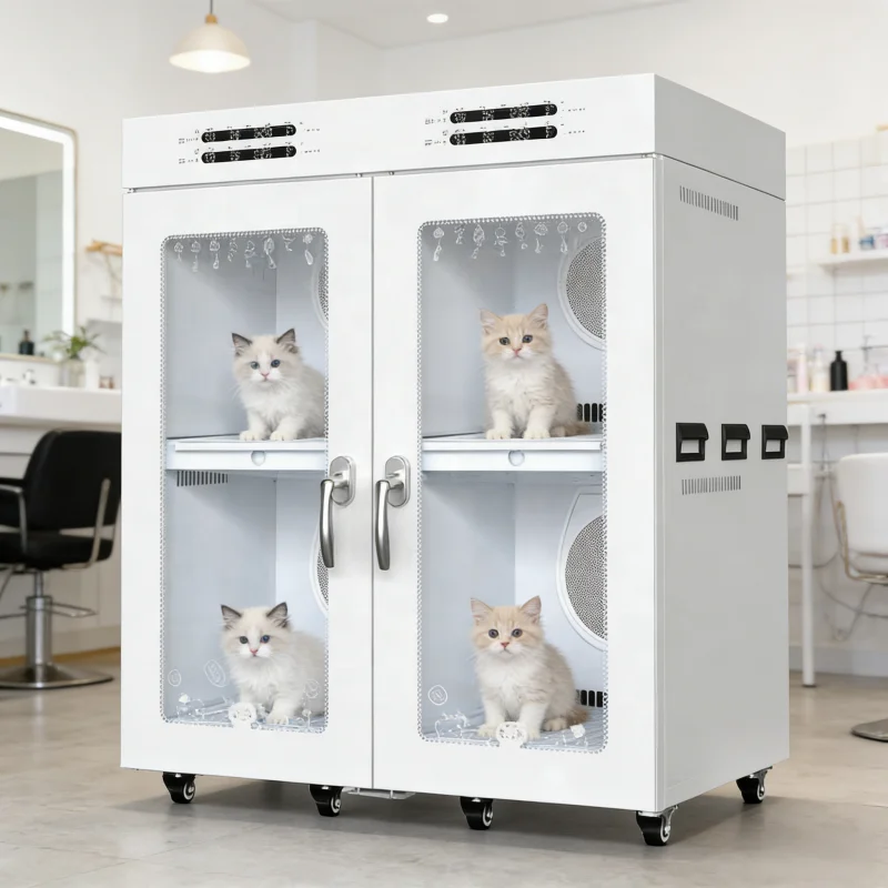 550L Large Commercial Pet Dryer Box, 4-Zone Double Door Dog Grooming Dryer Cabinet Temperature Control for  Pet Salon