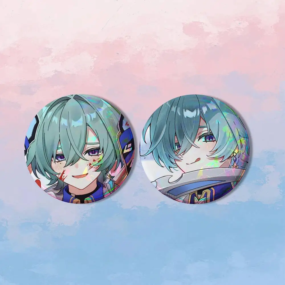 Genshin Impact L-Lohen 2 piece set Pins Creativity Printed Pictures Text Metal Lapel Badges Brooches Jewelry Gift