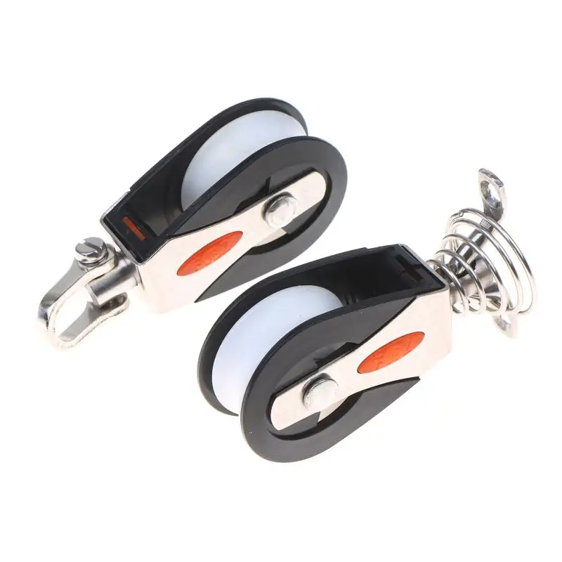 Pilate Marine Pulley Heavy Duty Stainless Steel Nylon Wheel for Boat Rigging Yacht Mast Outhaul Sailing