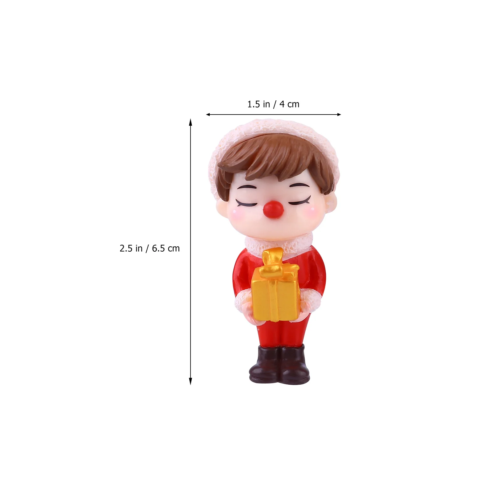 

4Pcs Xmas Resin Couple Micro Landscape Christmas Mini Ornament Desktop Decor Resin Decoration for Home Office Bonsai