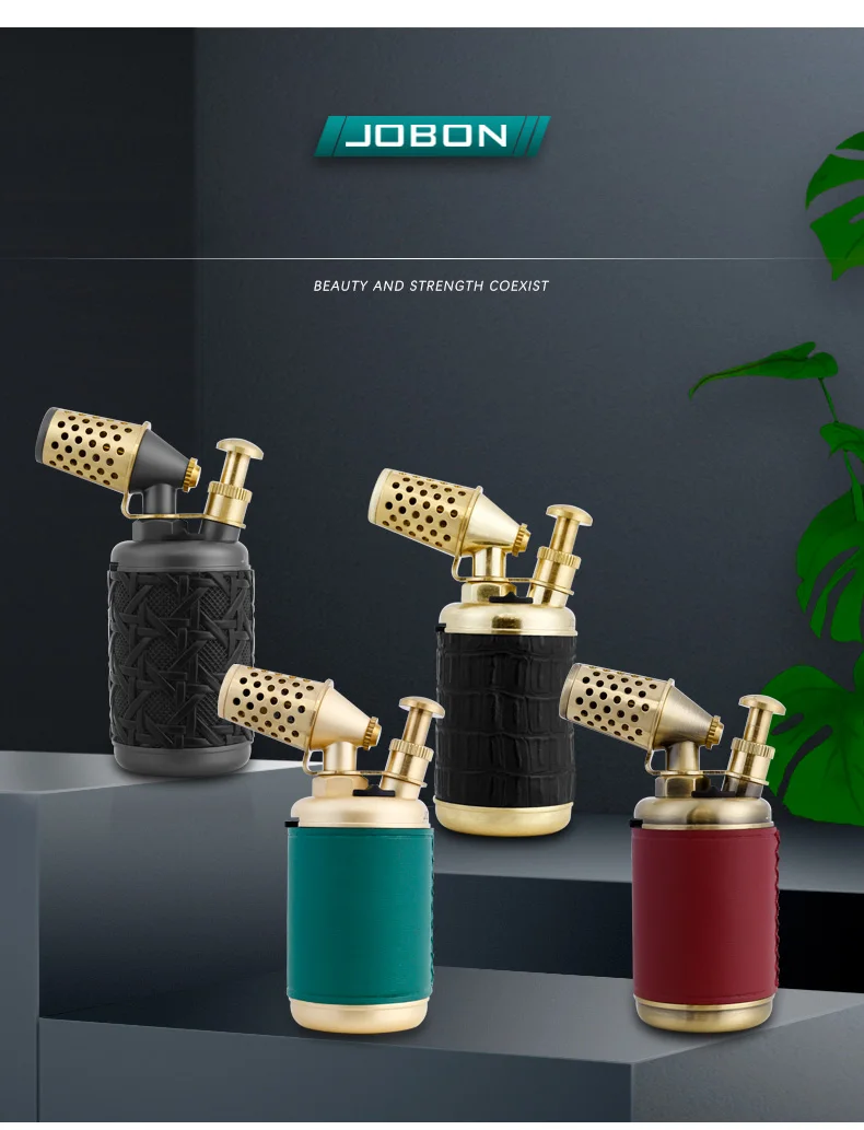 JOBON Multi-function Strong Gun Lighter Windproof Blue Flame One-touch Lock Fire Retro Appearance Design Cigar Lighter