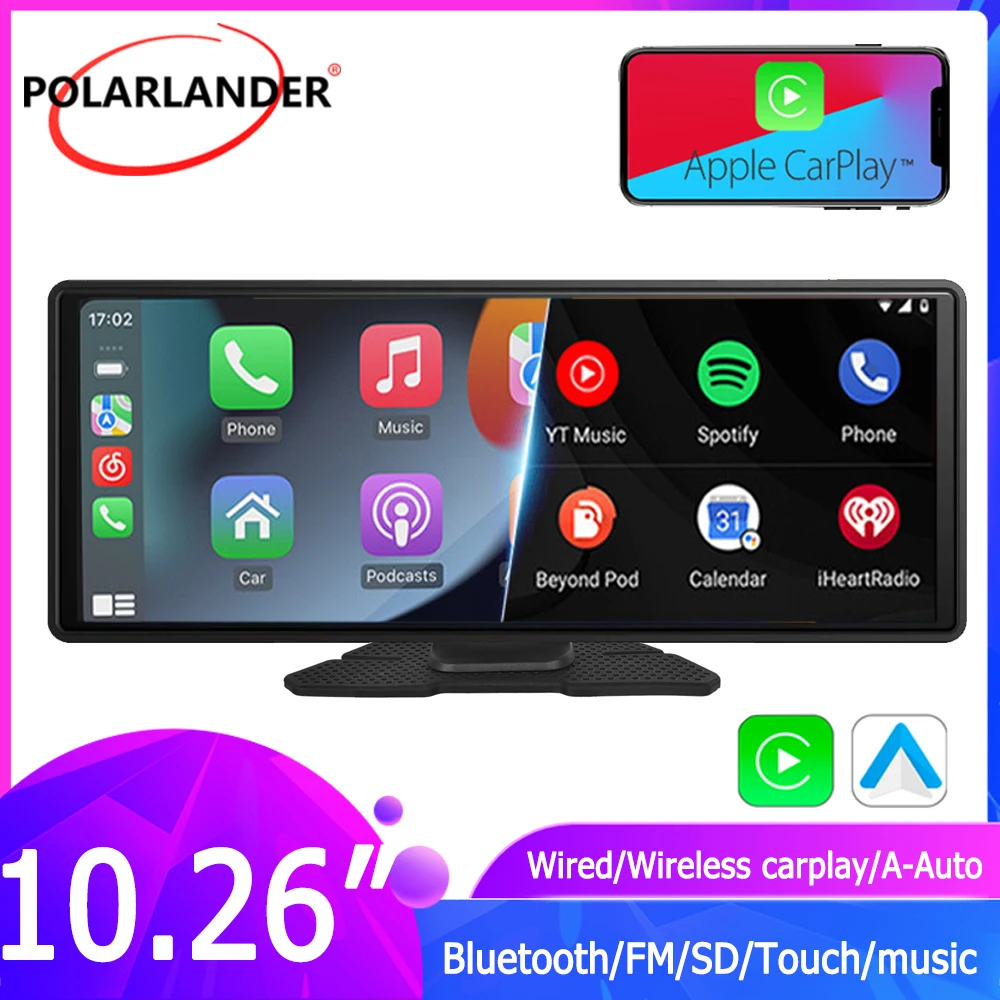 

Car Display 10.26" Wireless Carplay Touch Screen High-definition Large Screen Portable USB/TF Navigation Bluetooth Android Auto