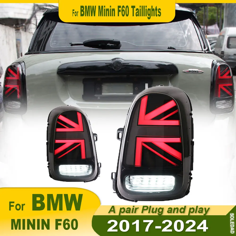 Car Tail Lights For BMW Mini Cooper Countryman F60 2017 2018 2019 2020 2021 2022 LED Rear Brake Reverse Sequential Turn Signals