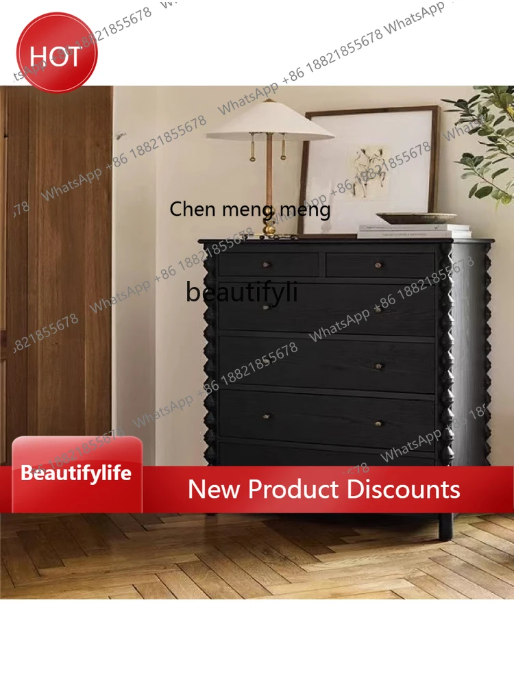 

American Minimalist Solid Wood TV Cabinet Chest of Drawers Living Room Side Table Bedroom Designer Villa Furniture ss1001