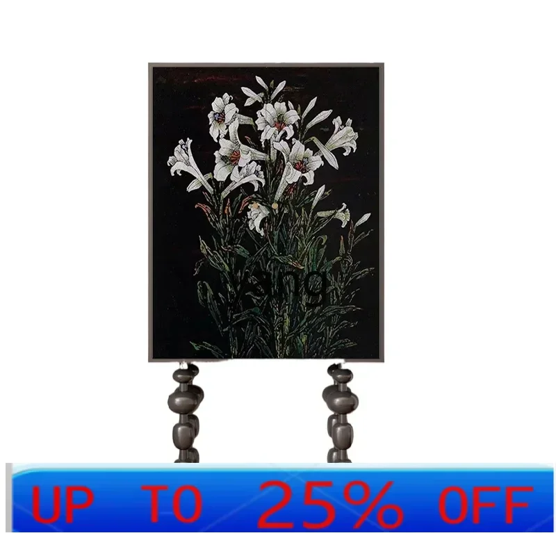 

LMM medieval style walnut chest cabinet multi-functional storage entry living room bedroom high-footed dining side cabinet