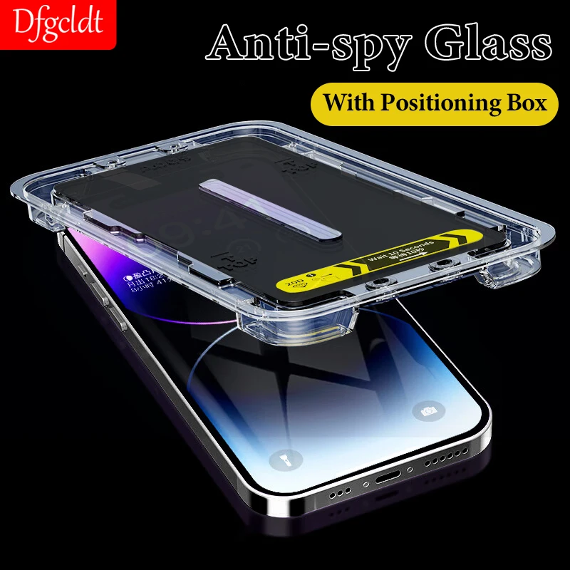 

8K High End Privacy Tempered Glass For iphone 14 13 12 11 15 Pro Max deliver Mount Aids Screen Protector on iphone 15 Plus Glass