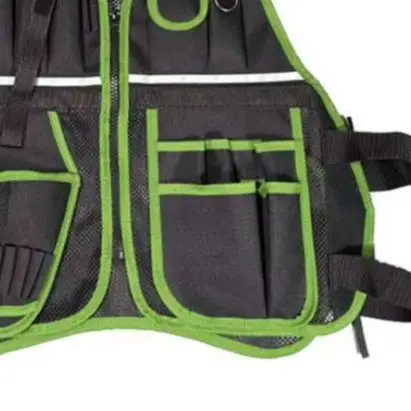 Multifunctional Tool Vest With Multiple Pockets 600D Oxford Breathable Adjustable Straps For Electrician Carpenter Repair Work