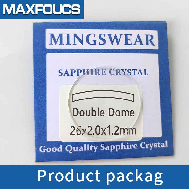 Sapphire Double Dome 1.2mm Thick Diameter 20-29.5mm Anti-scratch Watch Glass Domed Crystal Transparent Watches Repair Parts