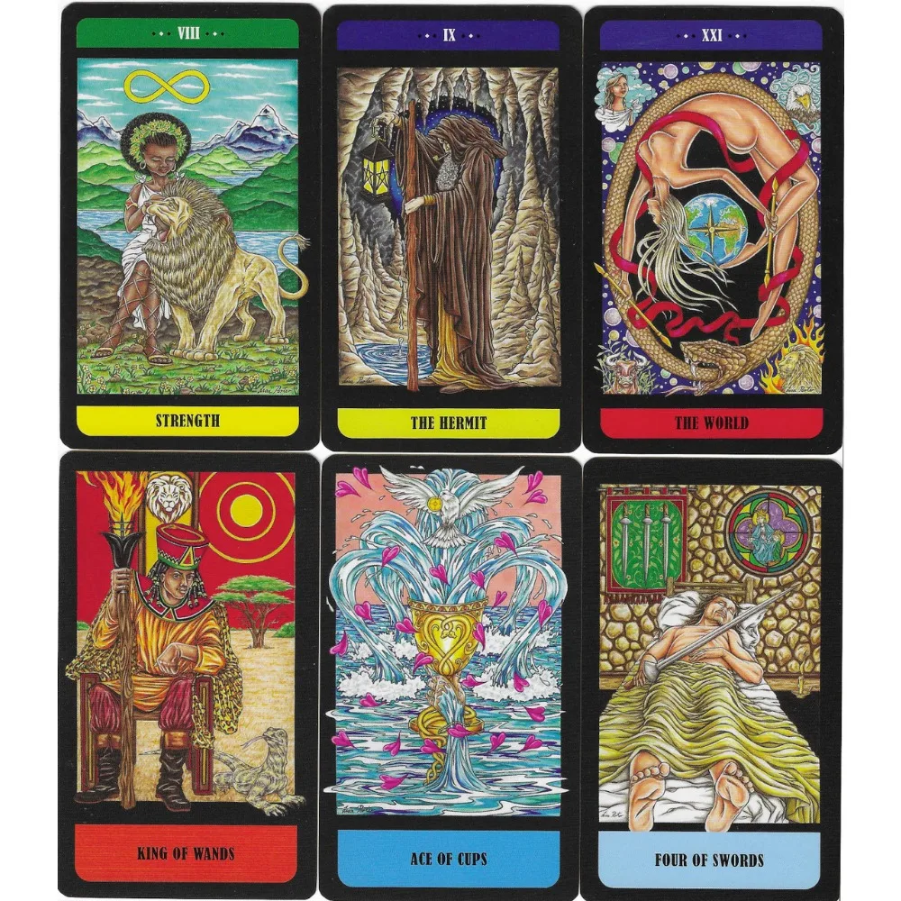 Tarot du royaume mystique 10.3x6cm, 78 cartes complètes, une compilation unique de cartes de tarot vibrantes