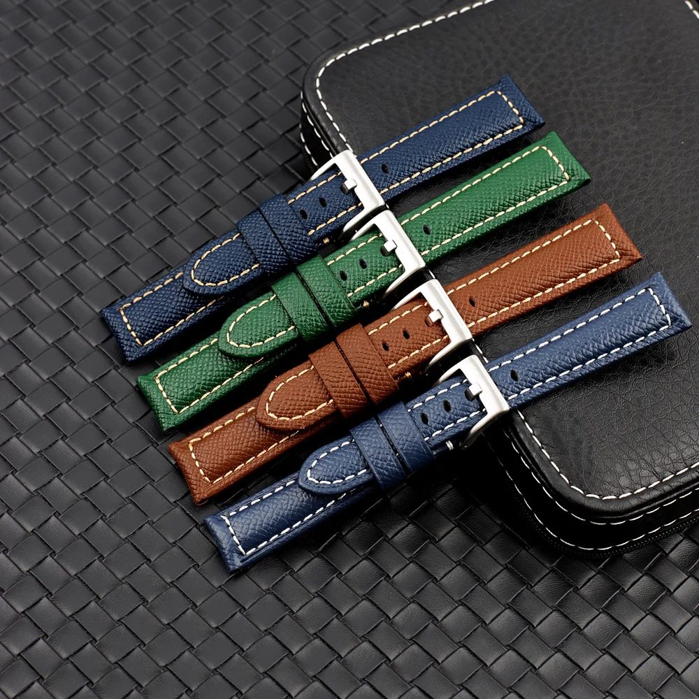 Handmade Palm Pattern Leather Watchband 18mm 19mm 20mm 22mm Epsom Top layer Leather Band Men Watch Straps Bracelet for Panerai