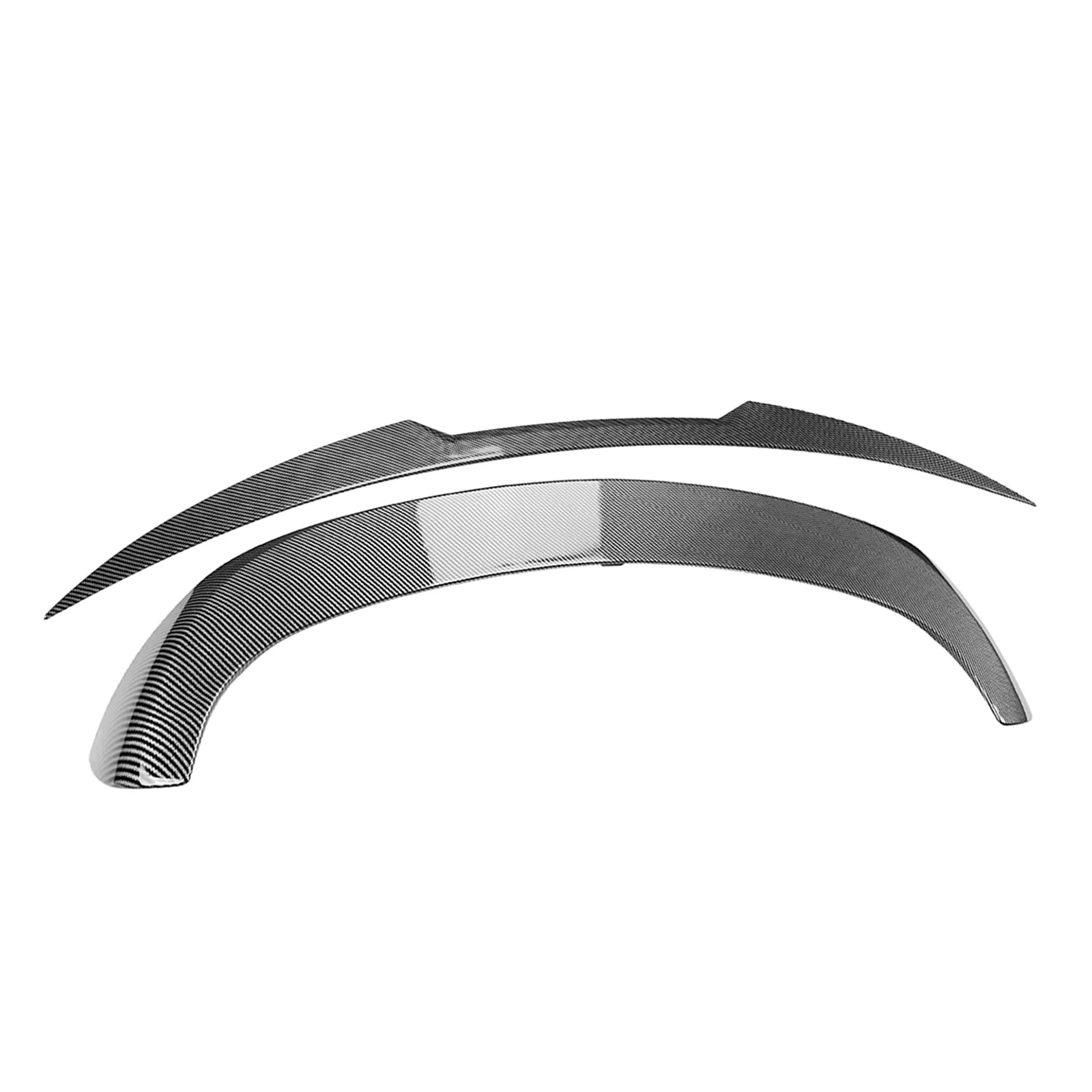 Rear Middle + Roof Spoiler Wing For Alfa Romeo Stelvio 2018-2024 4-Door Carbon Fiber Look/Gloss Black Trunk Upper Splitter Lip