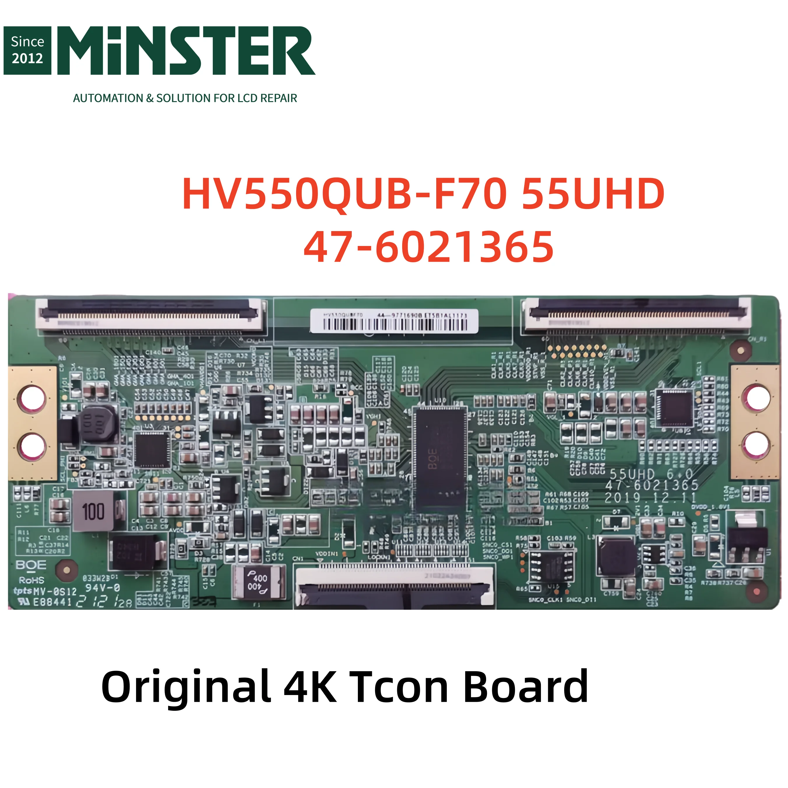 Original HV550QUB-F70 55UHD 47-6021365 4K Tcon Board Logic board Card Plate for BOE Led Lcd Tv Screen Panel Repair