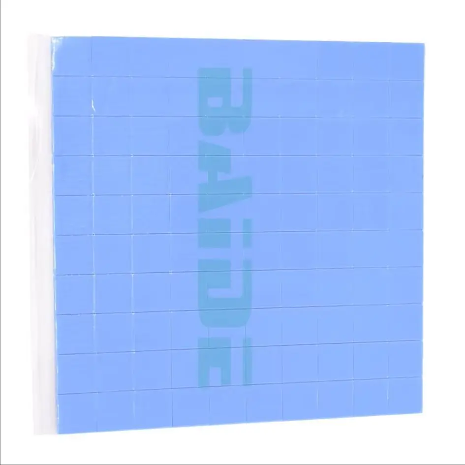 

100 шт. синий 10 мм * 10 мм * 1 мм термопрокладка проводящая силиконовая охлаждающая подставка без выреза для радиатора процессора графического процессора 100x100x0,5 мм 200 шт./лот