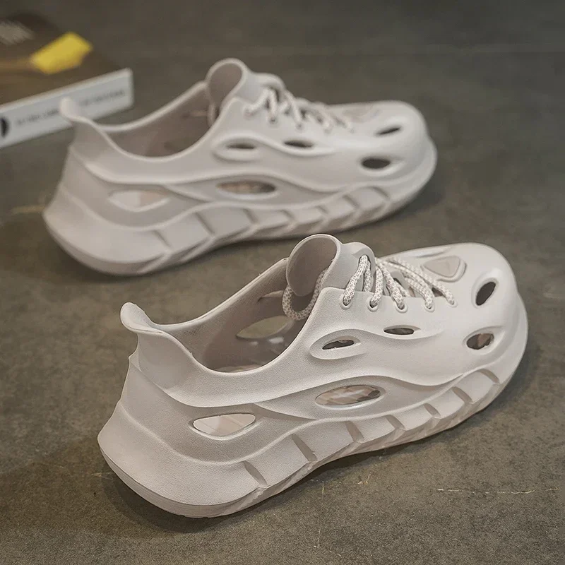 

Men's breathable casual sandals summer soft-sole non-slip outdoor beach shoes waterproof male's hole shoes youth drving slippers